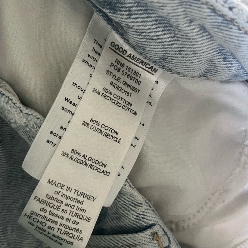 Good American Good 90's Jeans Distressed Knee Light Wash Size 8 / 29 - Picture 4 of 7